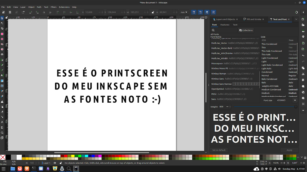Inkscape sem noto