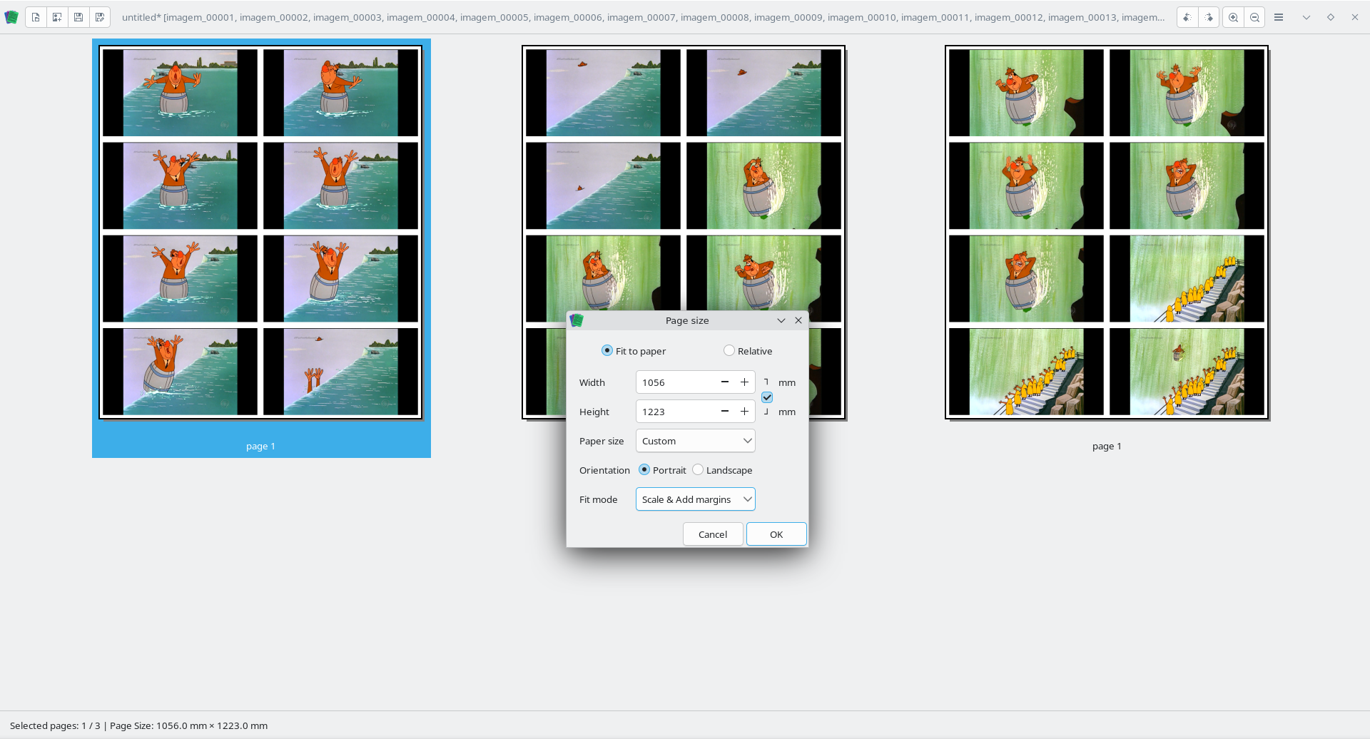 Janela Page Size do PDF Arranger com A4 selecionado